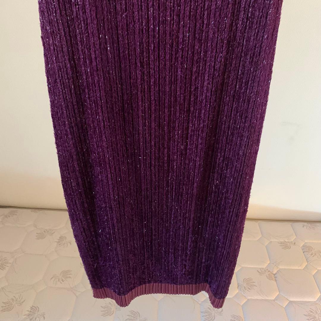 PLEATS PLEASE【極美品】ラメラメ ノースリーブ ロングワンピース