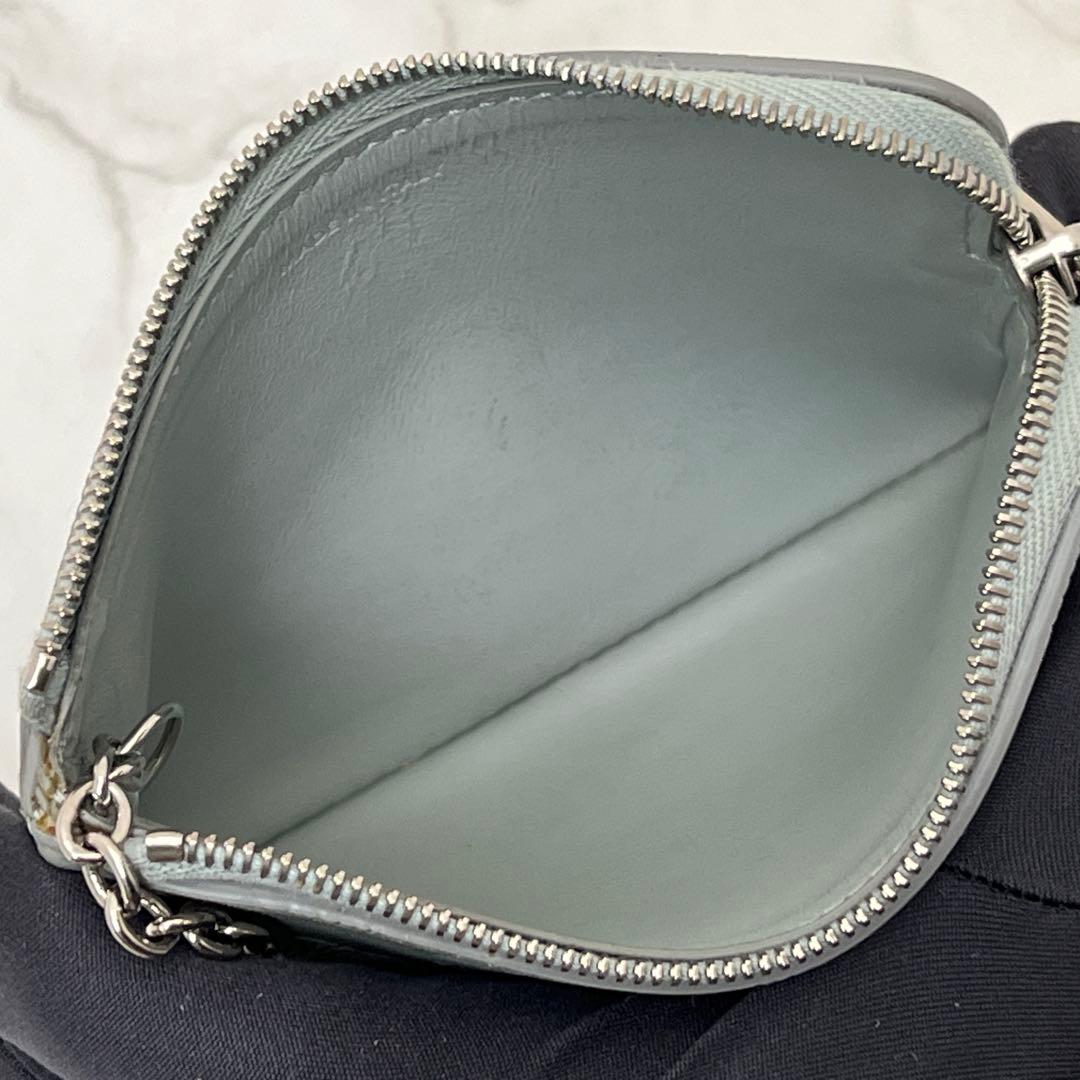 セリーヌ フック付き ＆ カードポーチ ケース くすみブルー