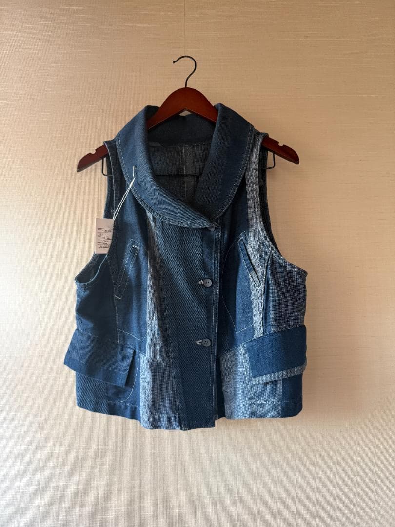 よっしー様 未使用タグ付き Cube-cube デニム パッチワーク風ベスト