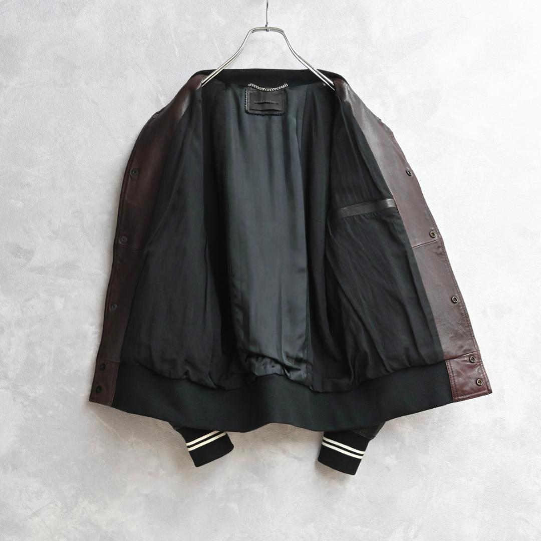 高級ライン&本革✨DIESEL BLACKGOLD スタジャン 44 パッチ付