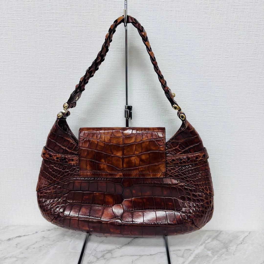 ✨GUCCI✨グッチ✨クロコダイル✨ブラウン✨ヴィンテージ✨ハンドバッグ✨