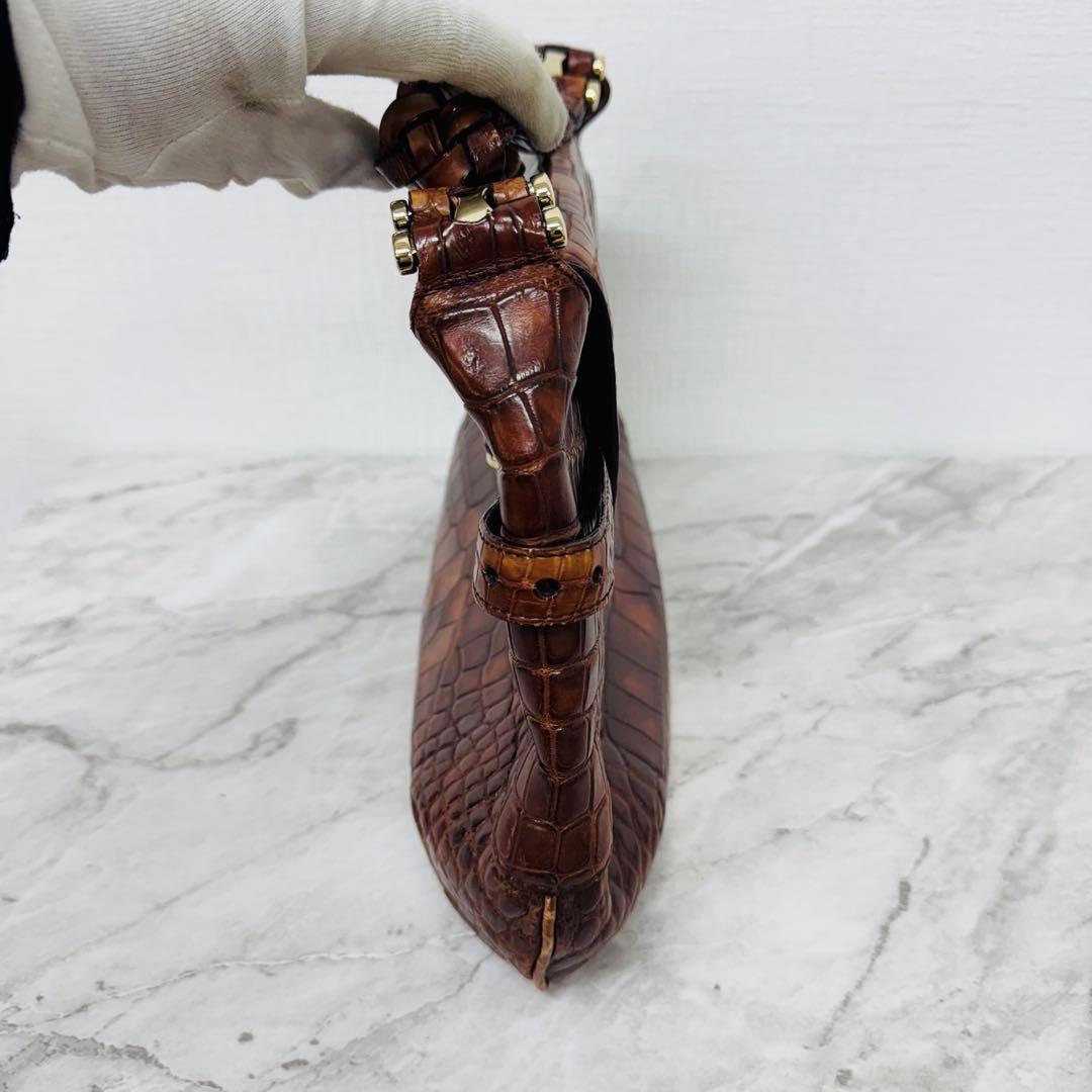 ✨GUCCI✨グッチ✨クロコダイル✨ブラウン✨ヴィンテージ✨ハンドバッグ✨