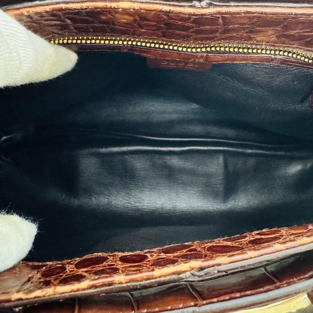 ✨GUCCI✨グッチ✨クロコダイル✨ブラウン✨ヴィンテージ✨ハンドバッグ✨