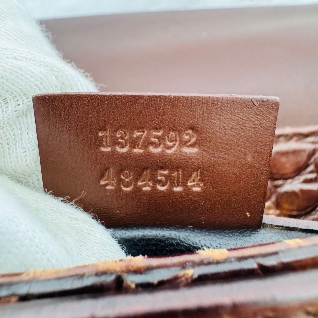 ✨GUCCI✨グッチ✨クロコダイル✨ブラウン✨ヴィンテージ✨ハンドバッグ✨