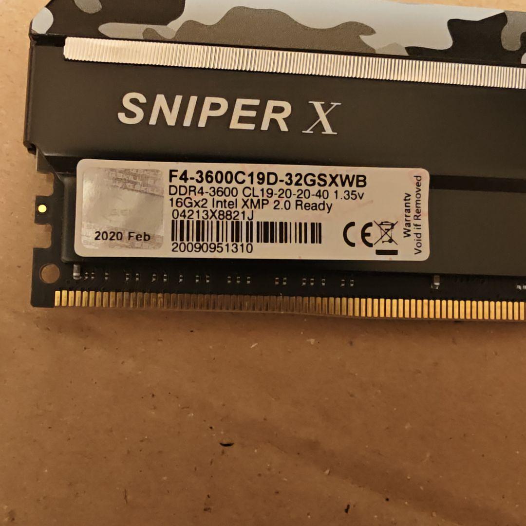メモリー G.SKILL SNIPER X DDR4-3600 32GB (16GBx2)