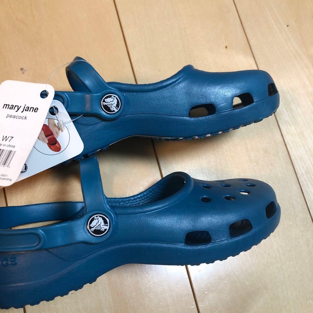 お値下げしました！クロックス　メリージェーンw7 ピーコック