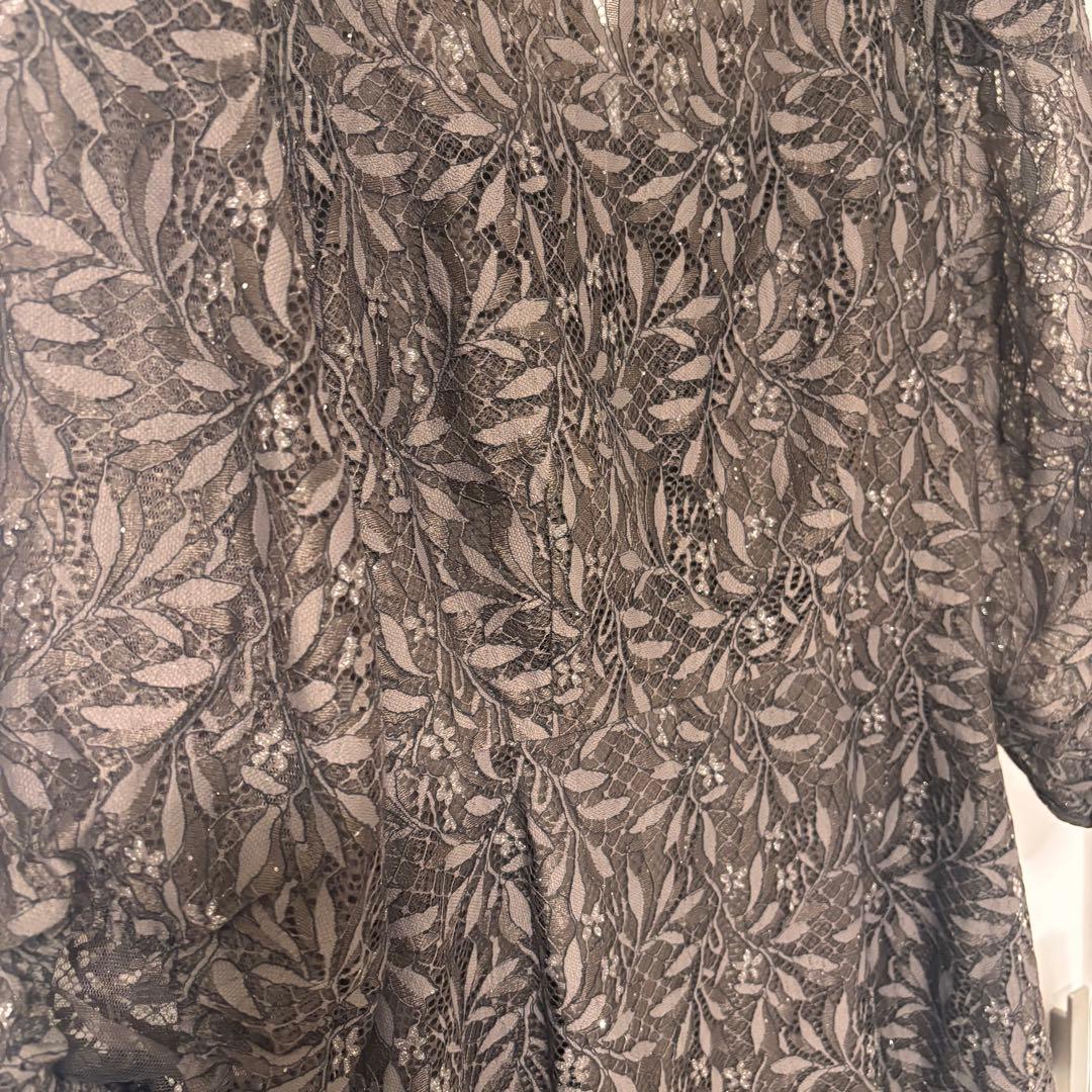 ドリードール　総レースドレス　ラメ　フレアスカート　インナーカップ　ブラウン