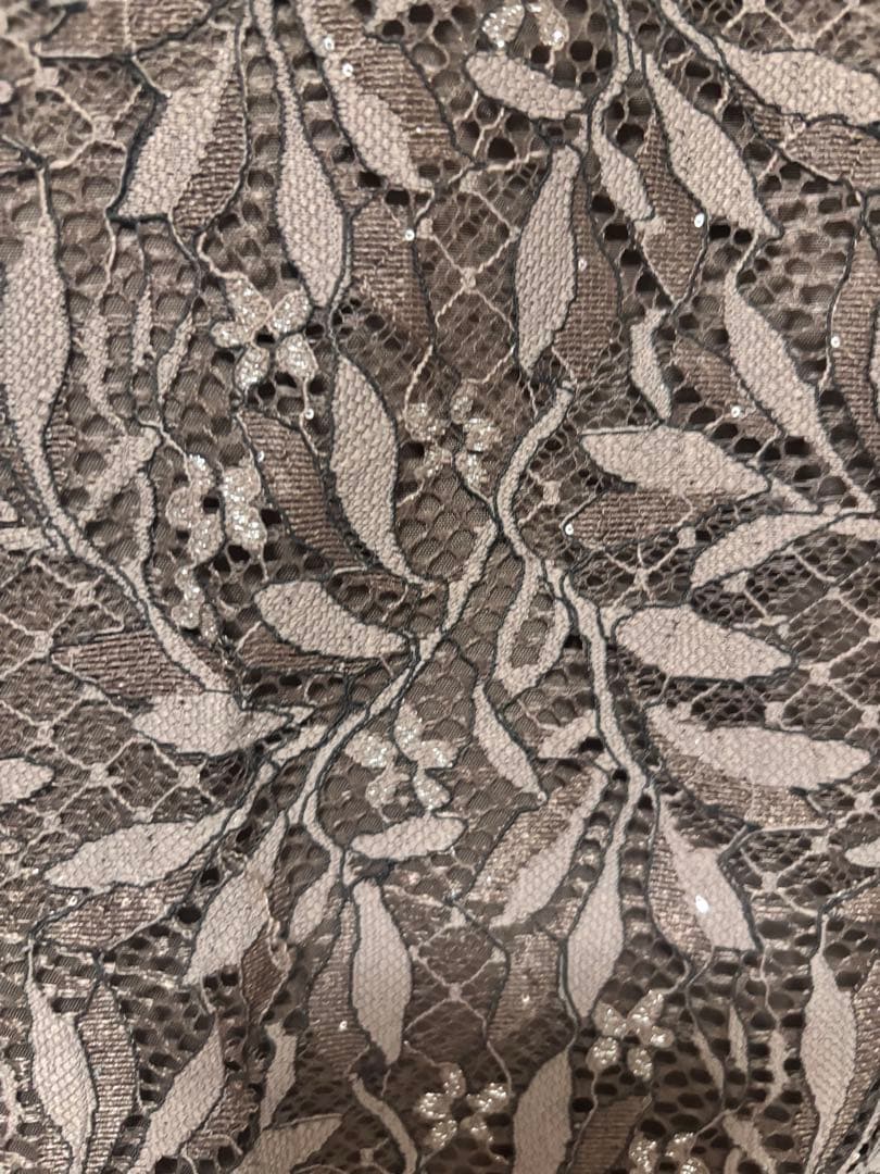 ドリードール　総レースドレス　ラメ　フレアスカート　インナーカップ　ブラウン