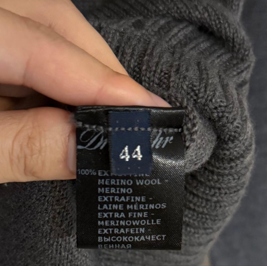 ドルモア ミドルゲージ メリノウール タートルネックニット イタリア製 グレー