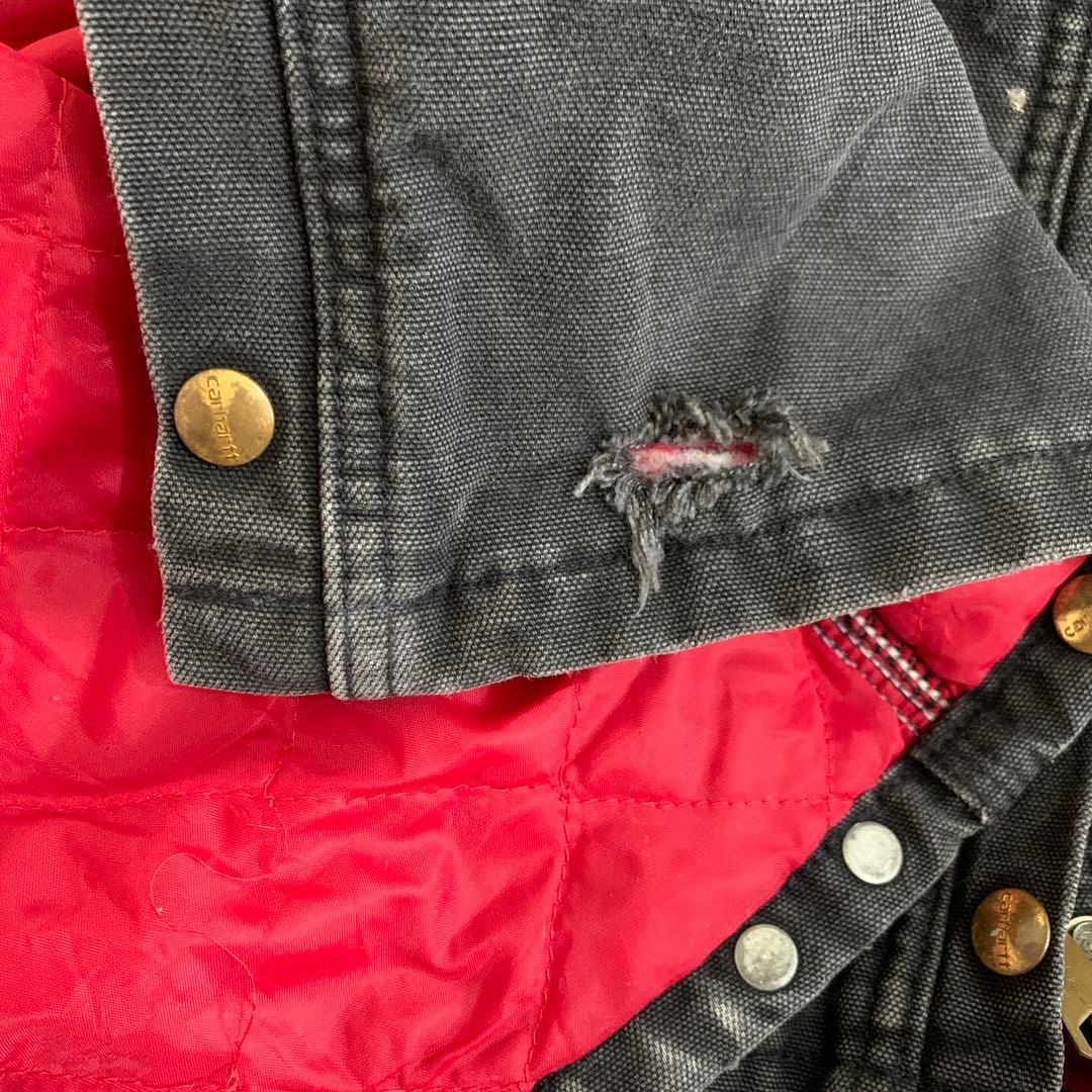 90s USA製　カーハート オーバーオール ブラック　キルティング