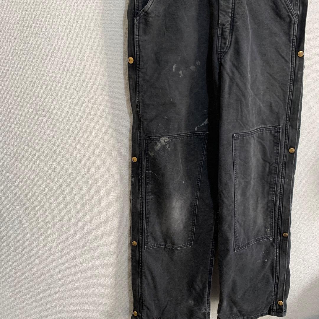 90s USA製　カーハート オーバーオール ブラック　キルティング