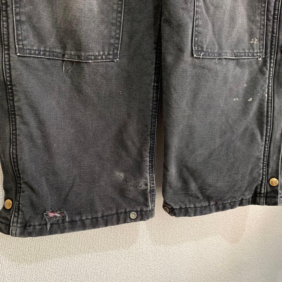 90s USA製　カーハート オーバーオール ブラック　キルティング