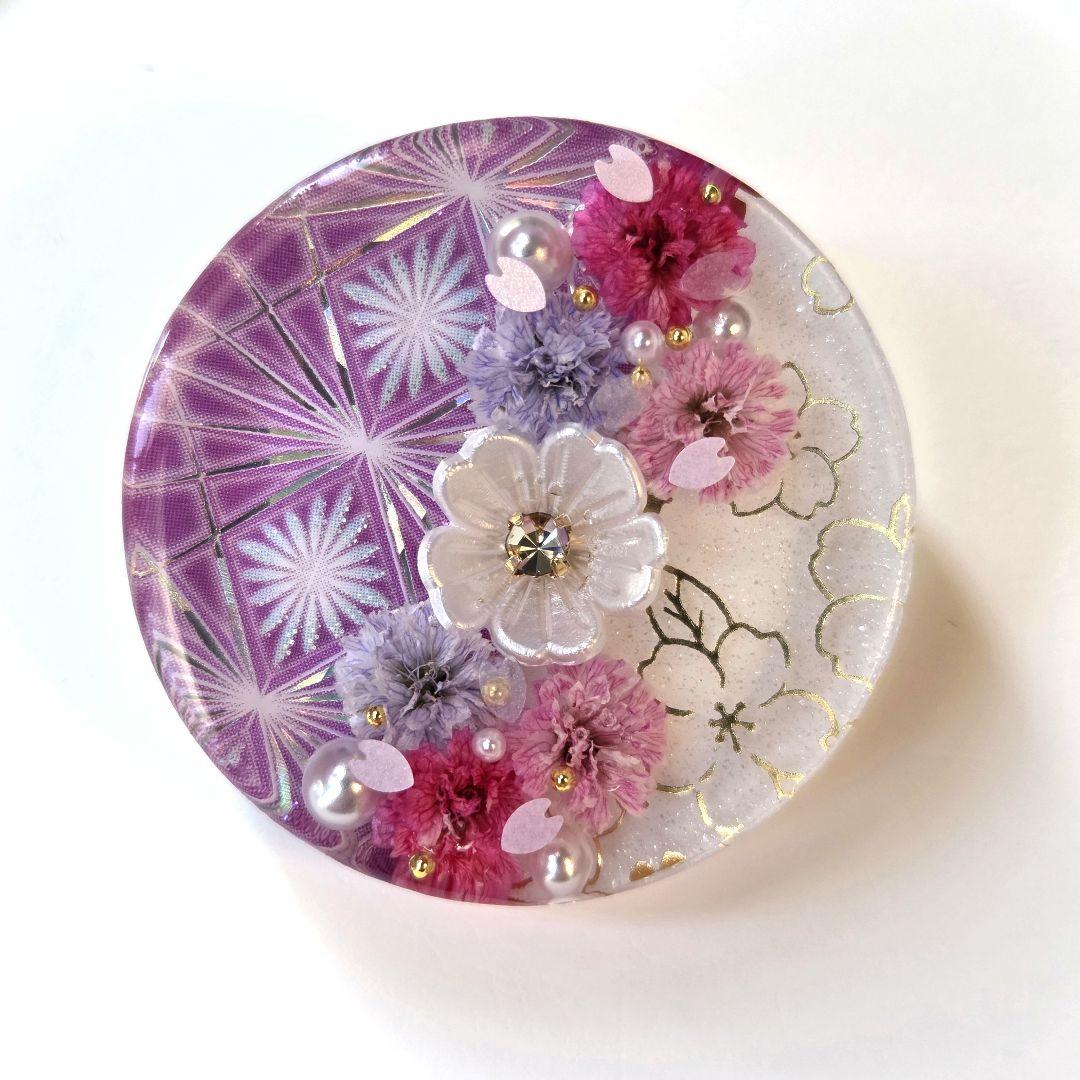 キラ　レジンヘアゴム　ヘアアクセサリー　丸　約３.5cm