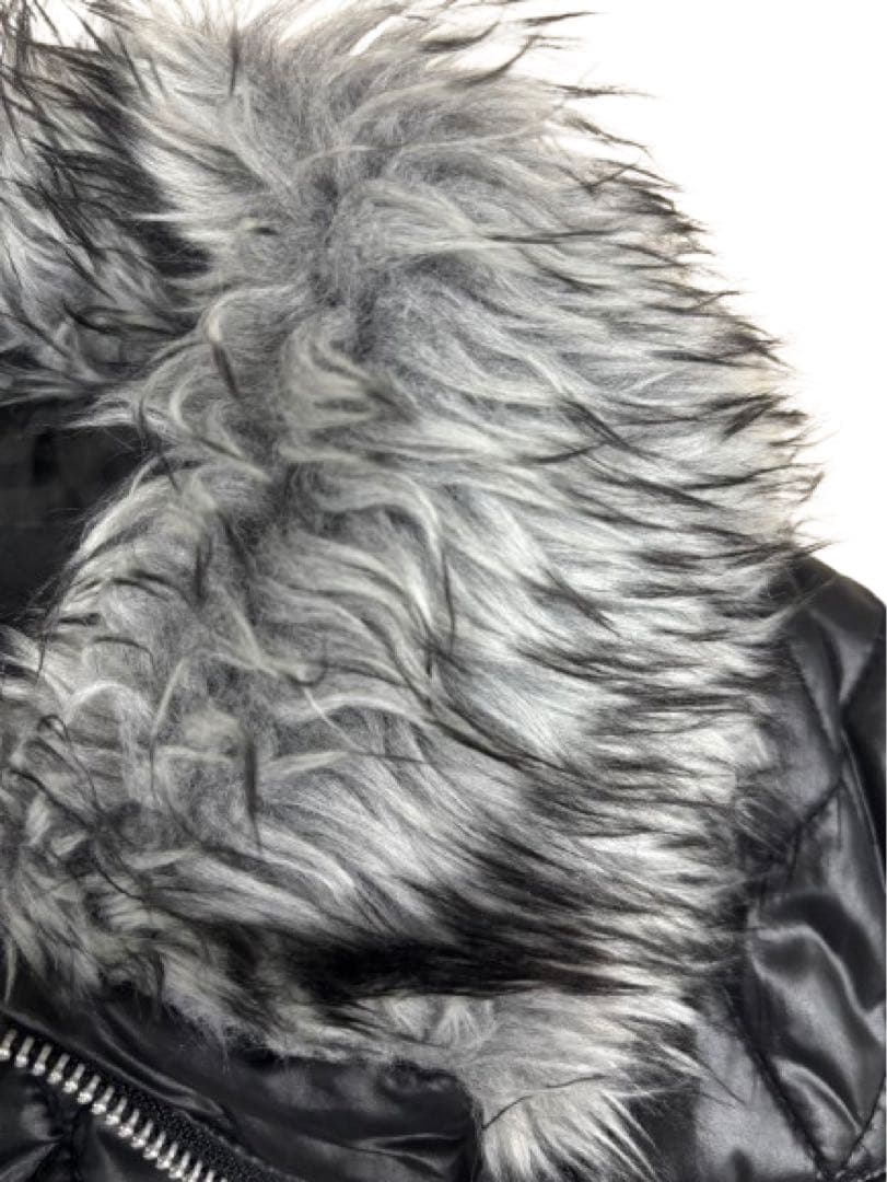 y2k 平成 お兄系 archive 00s ファーダウンベスト 黒 光沢