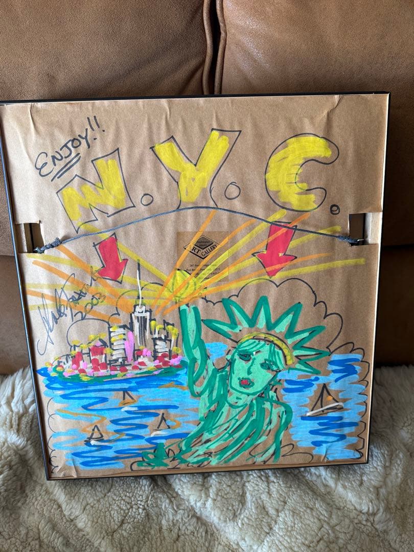 希少作品3Dアート チャールズファジーノ裏面本人手描きイラスト！