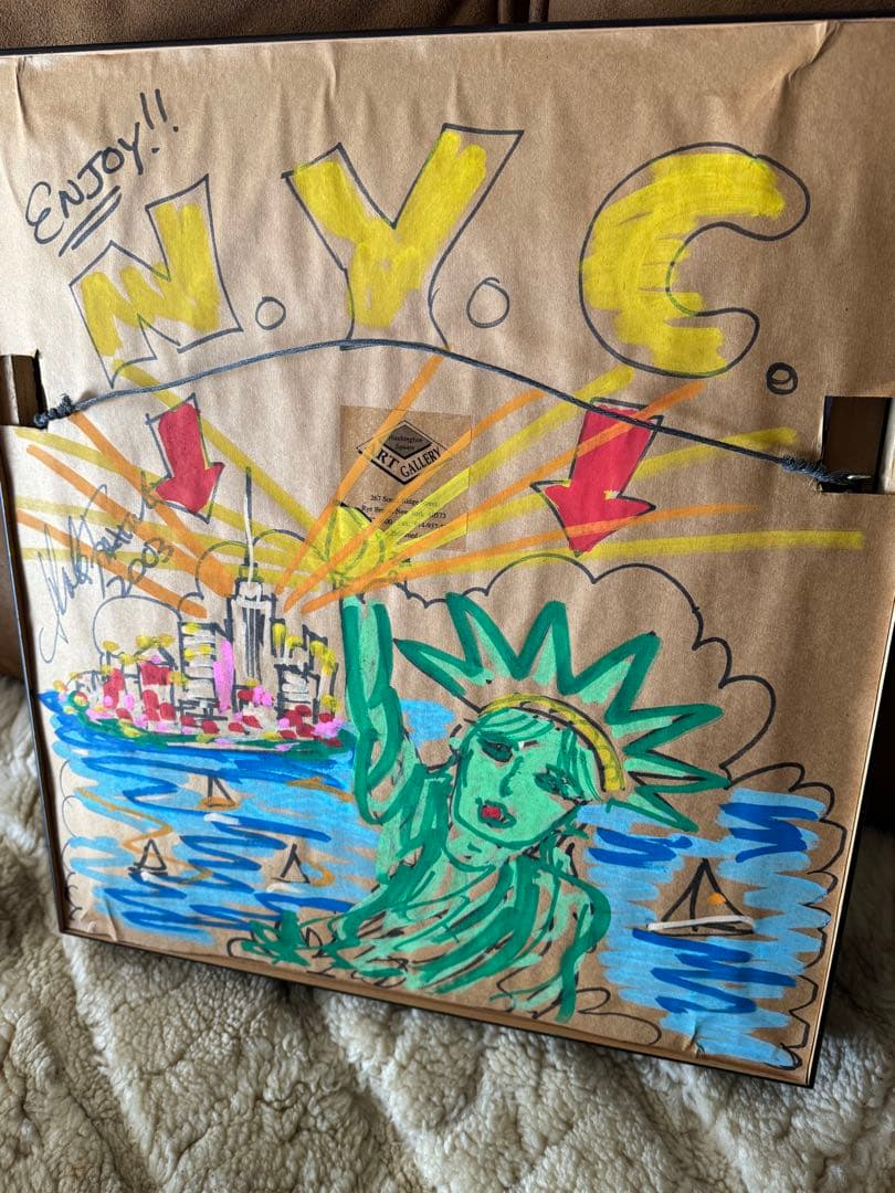 希少作品3Dアート チャールズファジーノ裏面本人手描きイラスト！