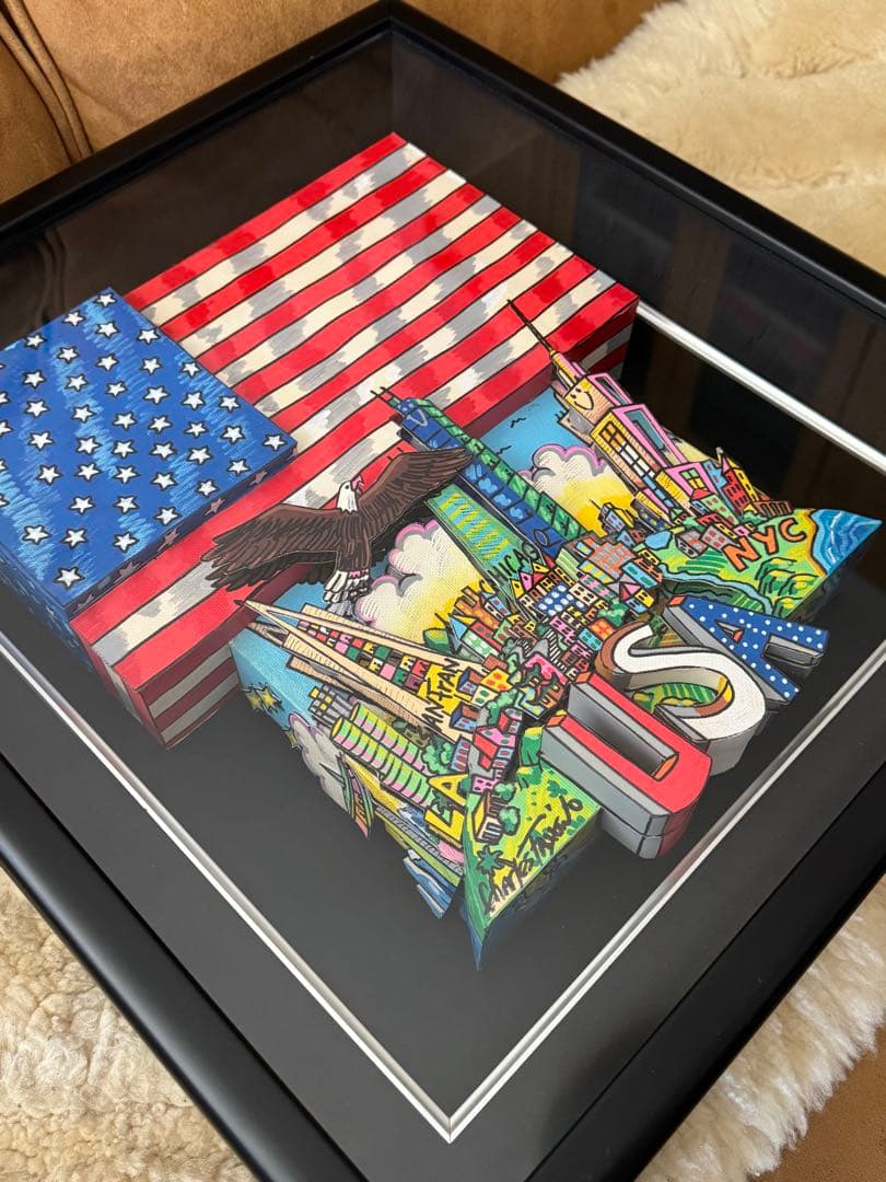 希少作品3Dアート チャールズファジーノ裏面本人手描きイラスト！