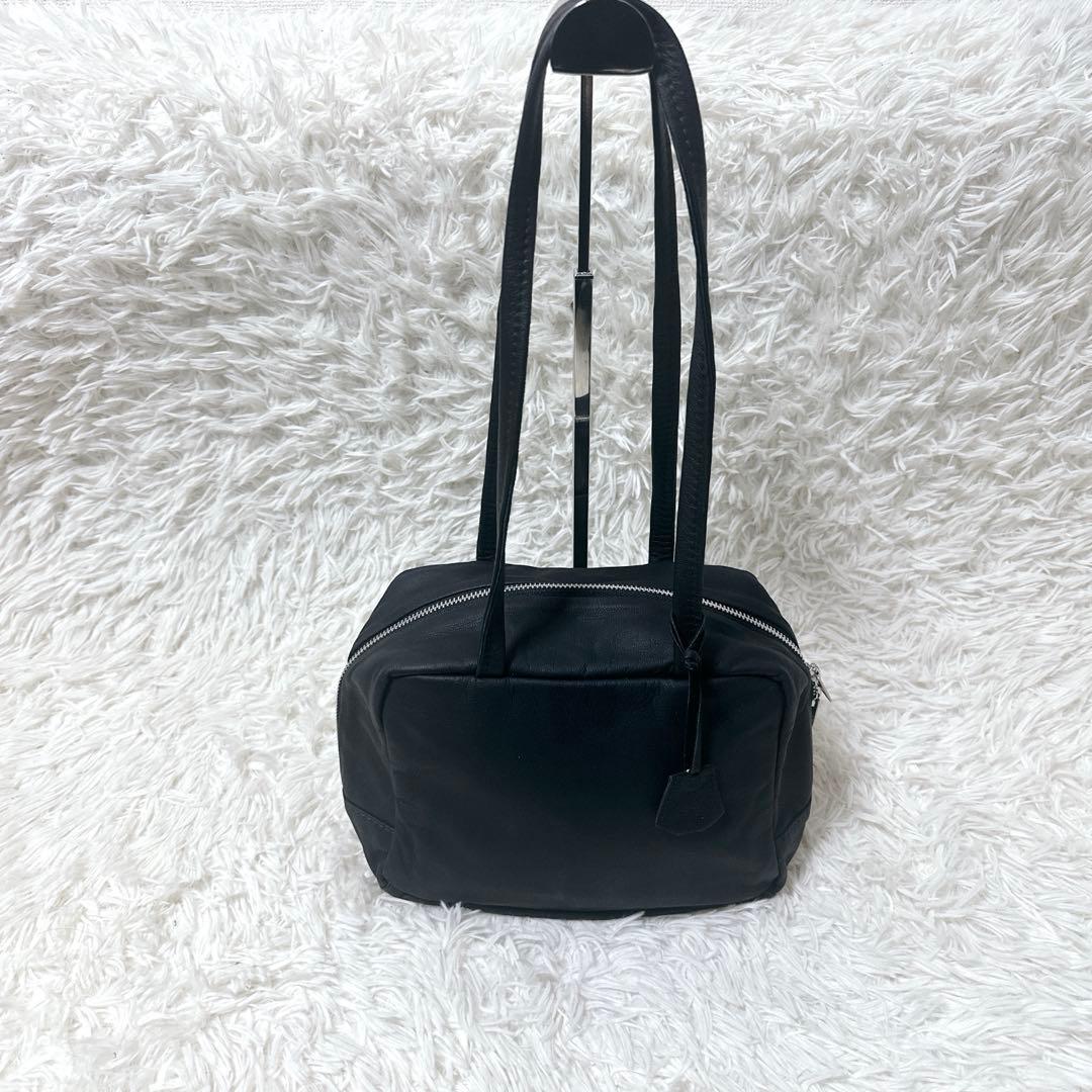 【極美品】REN 黒 レザー ハンドバッグ チャーム トート