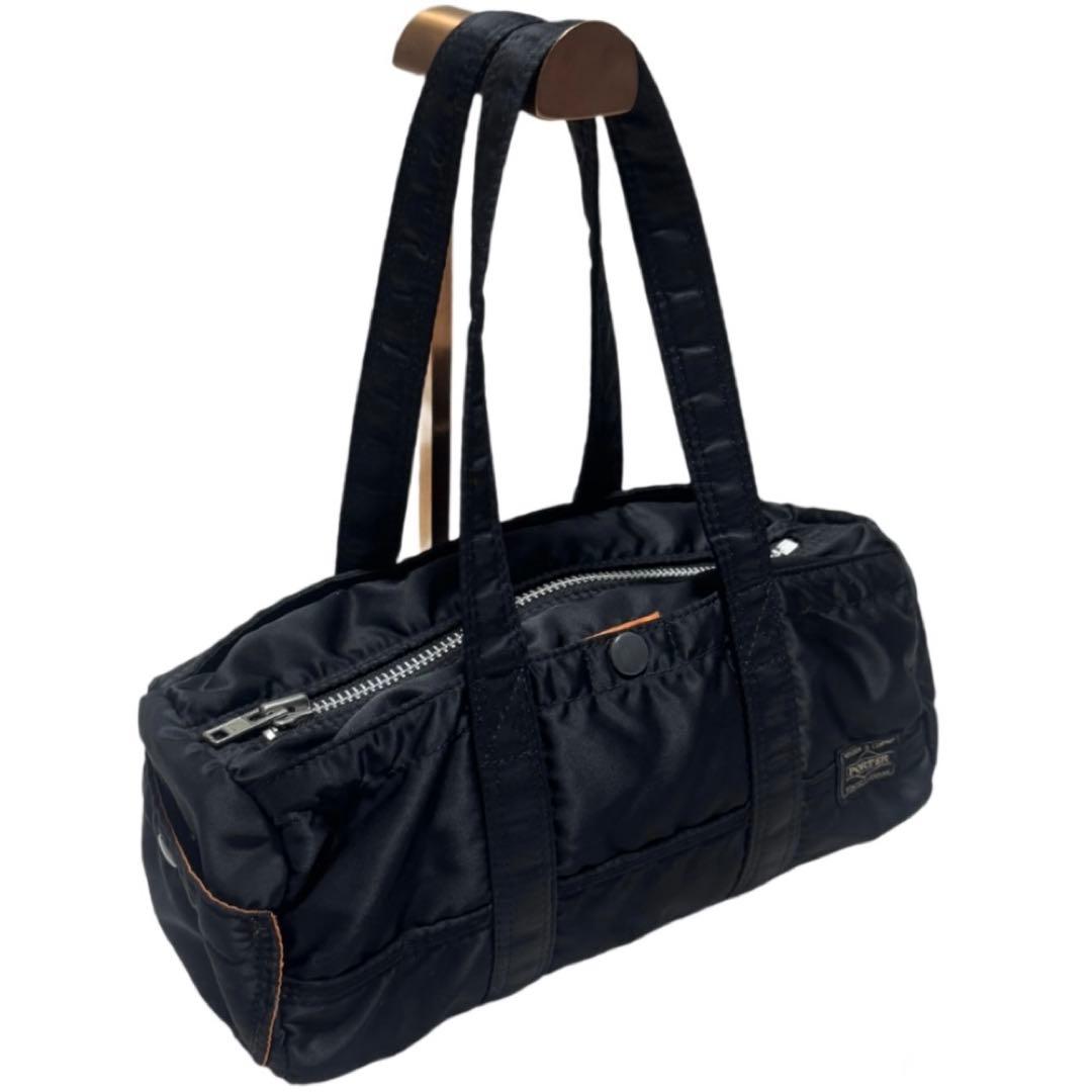 美品 PORTER タンカー ミニボストン ドラムバッグ ロール S 黒