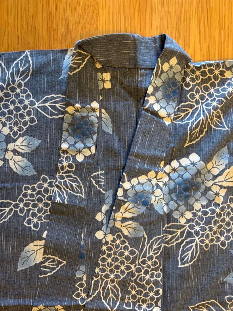 竺仙　浴衣　あじさい　帯付き　Lサイズ