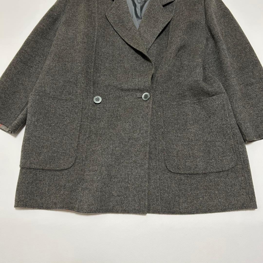 ✨希少 大きいサイズ バーバリー カシミヤ ウール ダブルフェイスコート
