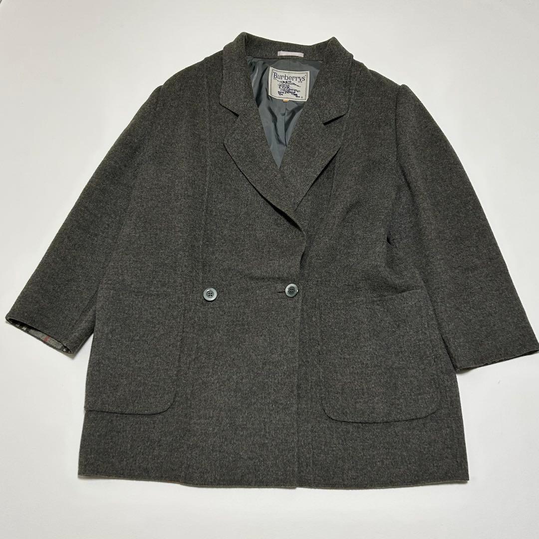 ✨希少 大きいサイズ バーバリー カシミヤ ウール ダブルフェイスコート