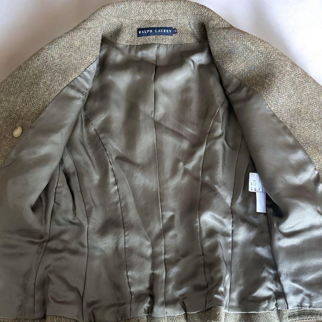 ✨アルパカ混✨ラルフローレン　ダブルテーラードジャケット ツイード ヘリンボーン