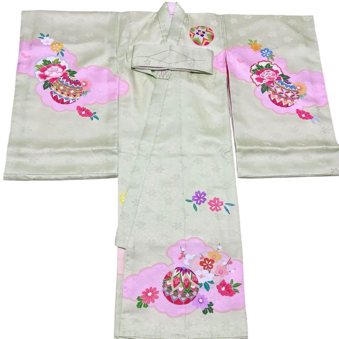 【新品】手書き京友禅 金駒刺繍入り 正絹 日本製 お宮参り 産着