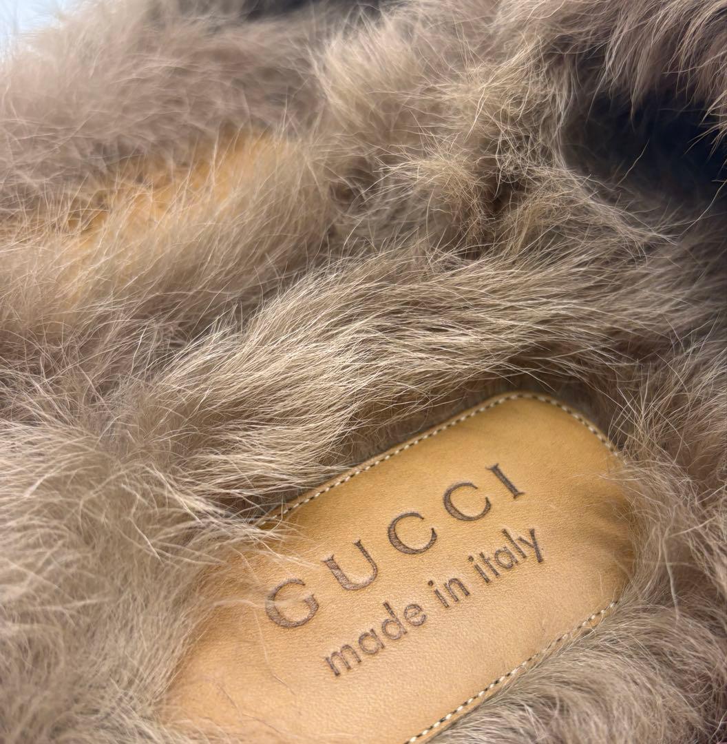 GUCCI プリンスタウン　タータンチェック　ファーミュール　497309