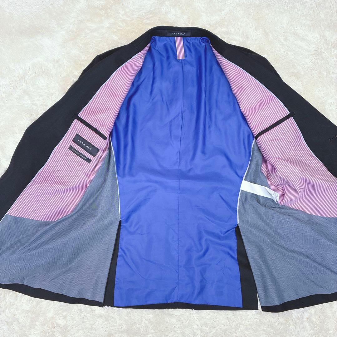 【美品】ZARA MAN ザラマン スーツ セットアップ ブラック 総柄 3L