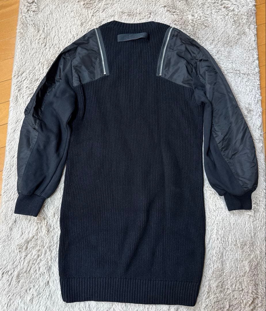 まーみん DIESEL 異素材ドッキングニットワンピース ミディドレス