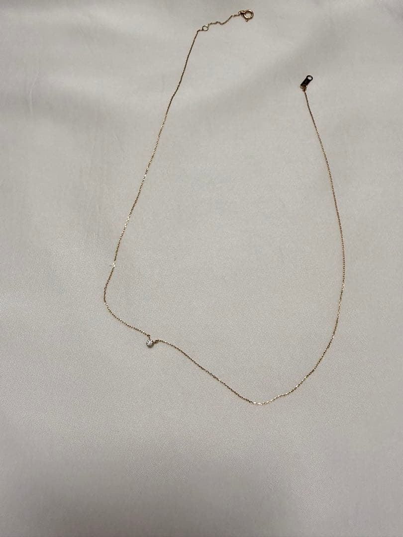 AHKAH&アーカー 天然一粒ダイヤモンドネックレス　K18YG