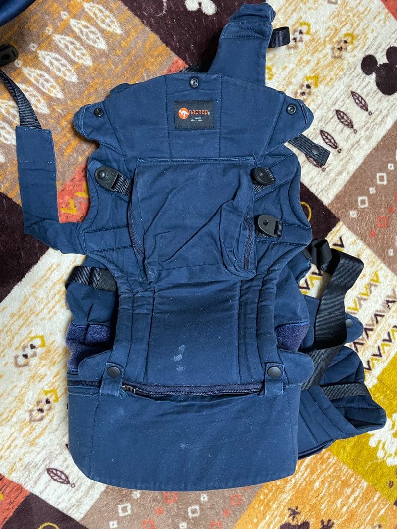 napnap 抱っこ紐 ネイビー 双子用