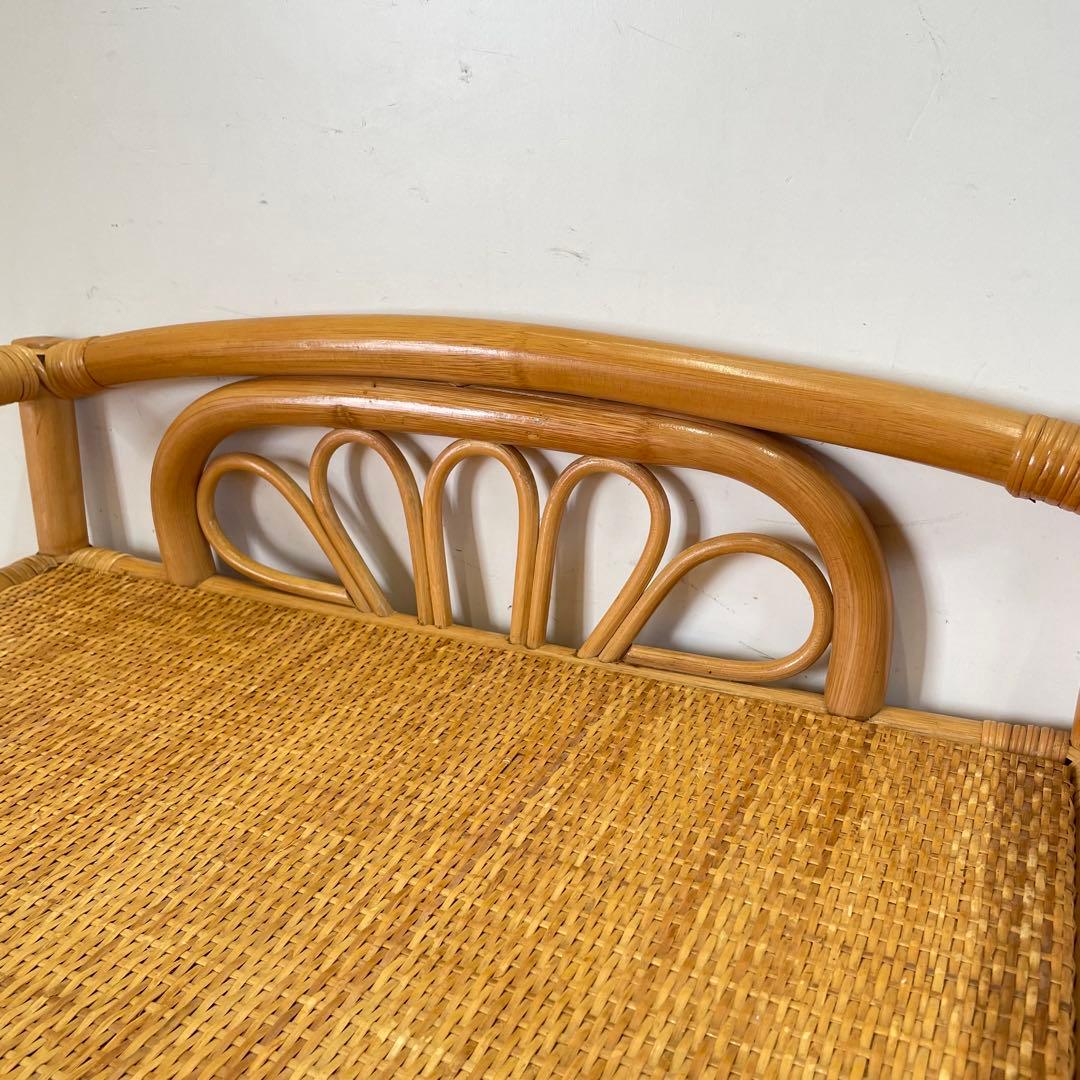 籐 ラタン 4段チェスト① 引き出し 収納 タンス 箪笥 電話台 ビンテージ