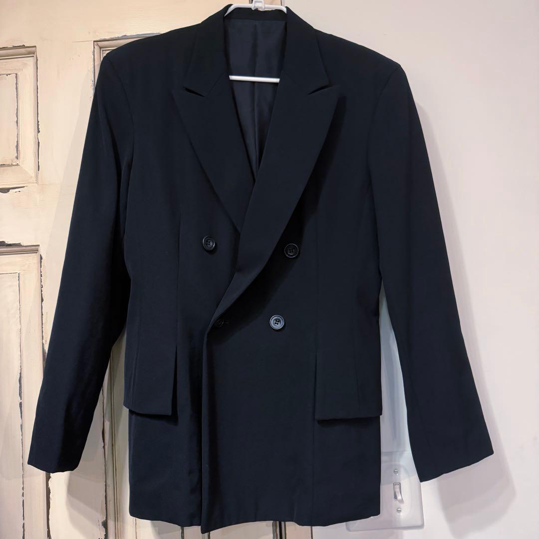 美品✨ワイズ テーラードジャケット ダブルブレスト ウールギャバジン ブラック