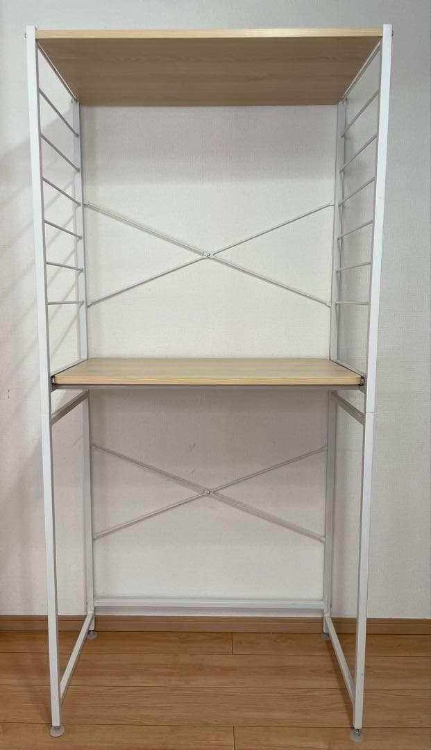 ゴミ箱上 レンジラック レンジ台 収納棚 スライド ナチュラル