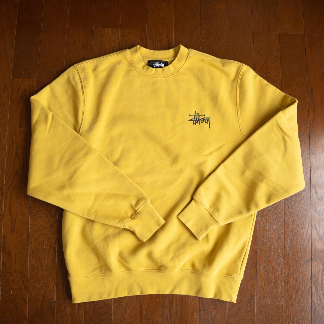 stussy 両目ロゴ　イエロー　トレーナー