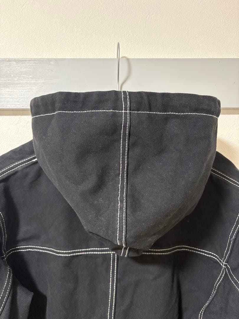 stussy カバーオール デニムジャケット パーカー ブラック Mサイズ