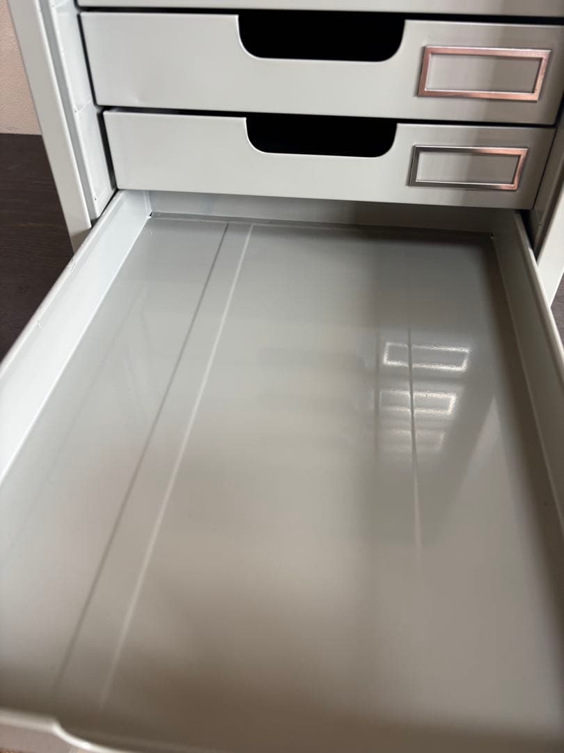 昭和レトロ PLUS 5段 スチール製レターケース 引出し 書類ケース 収納棚