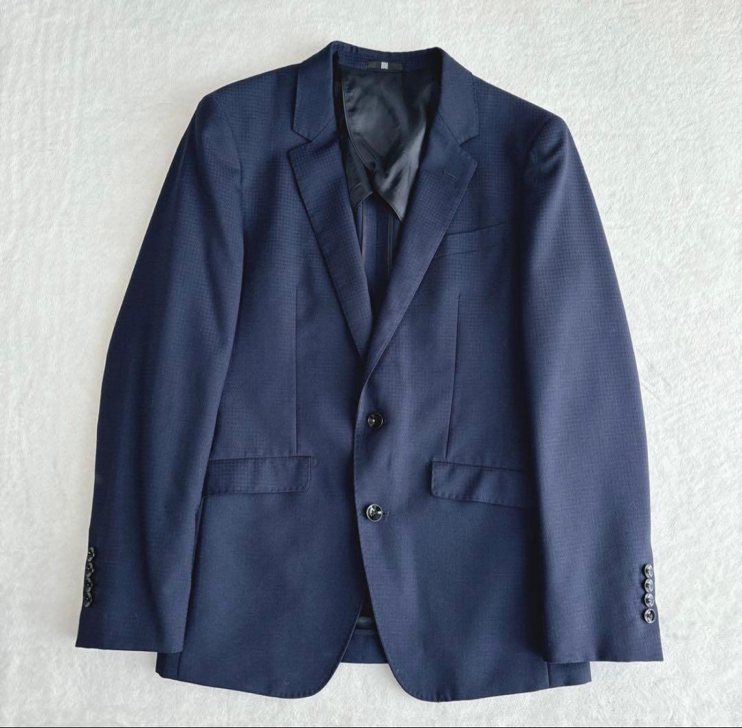 【美品】スーツセレクト　スリーピース　スーツ　ネイビー　紺色　ビジネスマン　営業