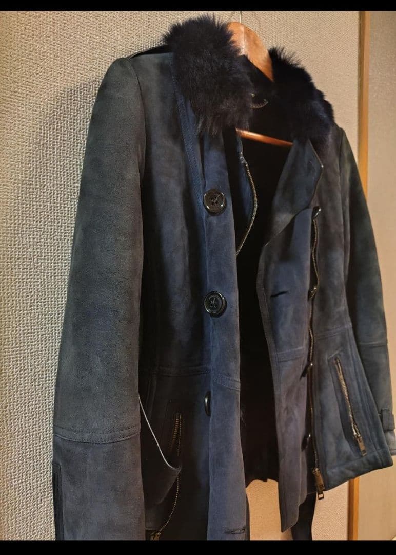 Burberry バーバリー　リアルムートン　レザー　ライダースジャケット