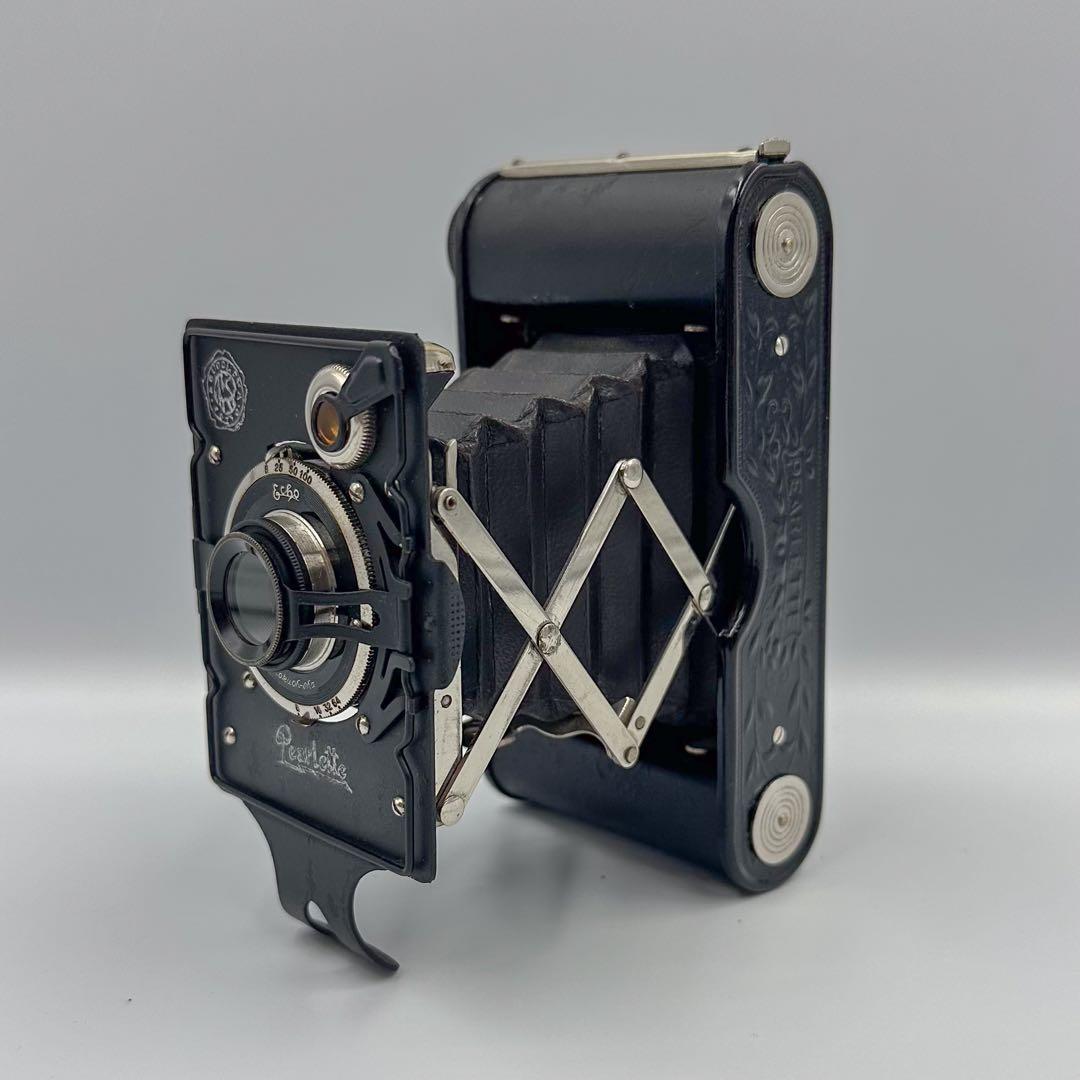 【希少・美品】Pearlette 折りたたみ式カメラ｜オリジナル革ケース付き