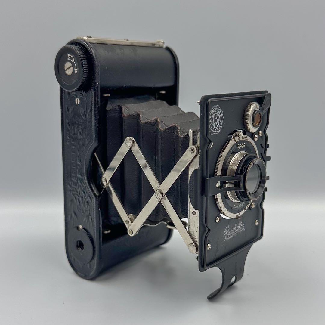 【希少・美品】Pearlette 折りたたみ式カメラ｜オリジナル革ケース付き