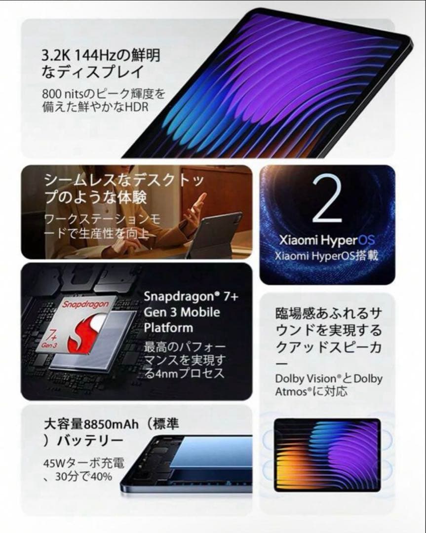 Xiaomi Xiaomi Pad 7 グローバル版 8GB+256GB グレー