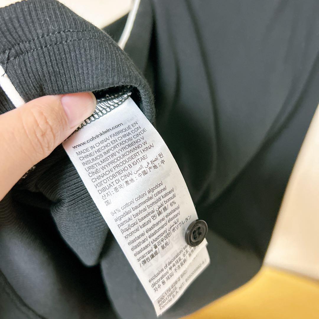 美品　  カルバンクライン ポロワンピース M 長袖 黒