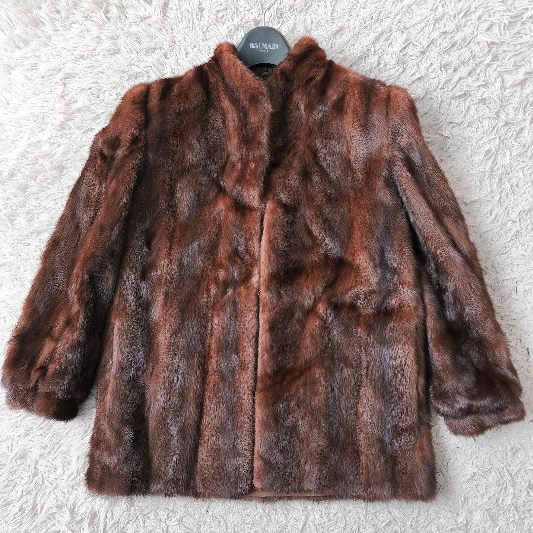 【美品 高級◎】総丈73 毛皮 ミンク ファーコート ボリューム◎ 極暖 L