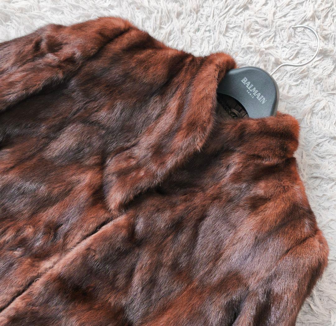 【美品 高級◎】総丈73 毛皮 ミンク ファーコート ボリューム◎ 極暖 L