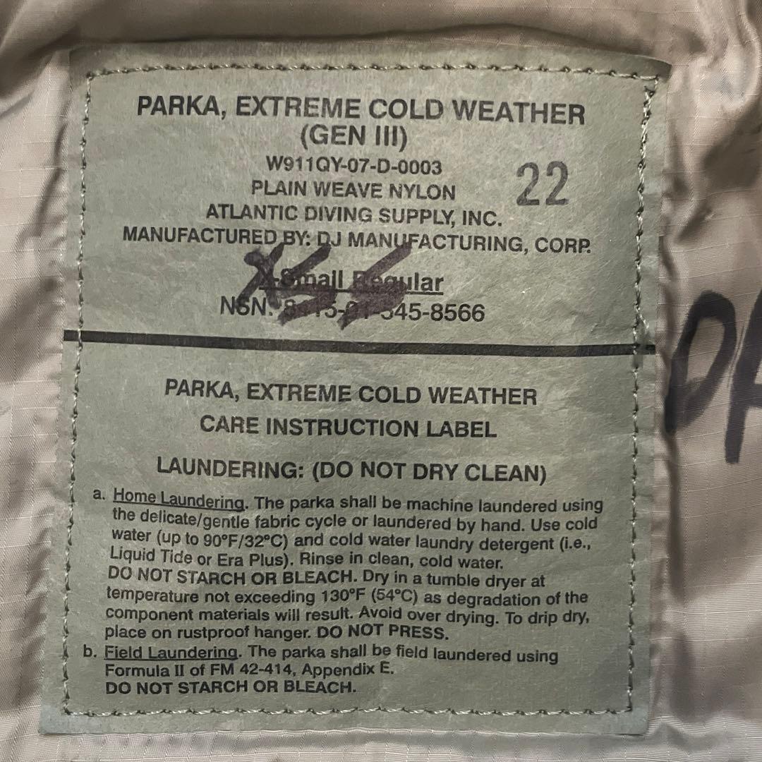 【美品】米軍実物 ECWCS LEVEL7 XS-R 実寸M程