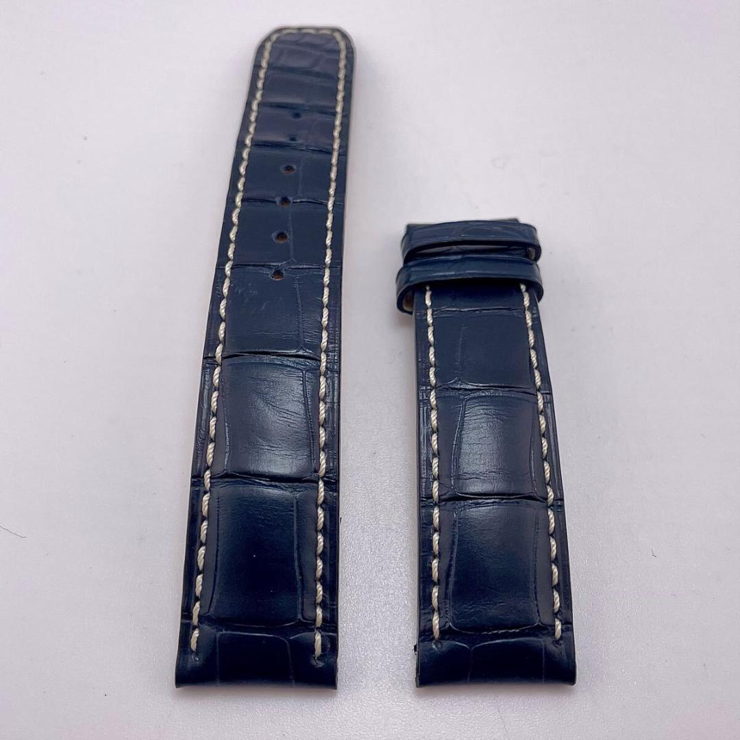 【希少/美品】ボームアンドメルシー 純正 20mm クロコ レザー ベルト 紺