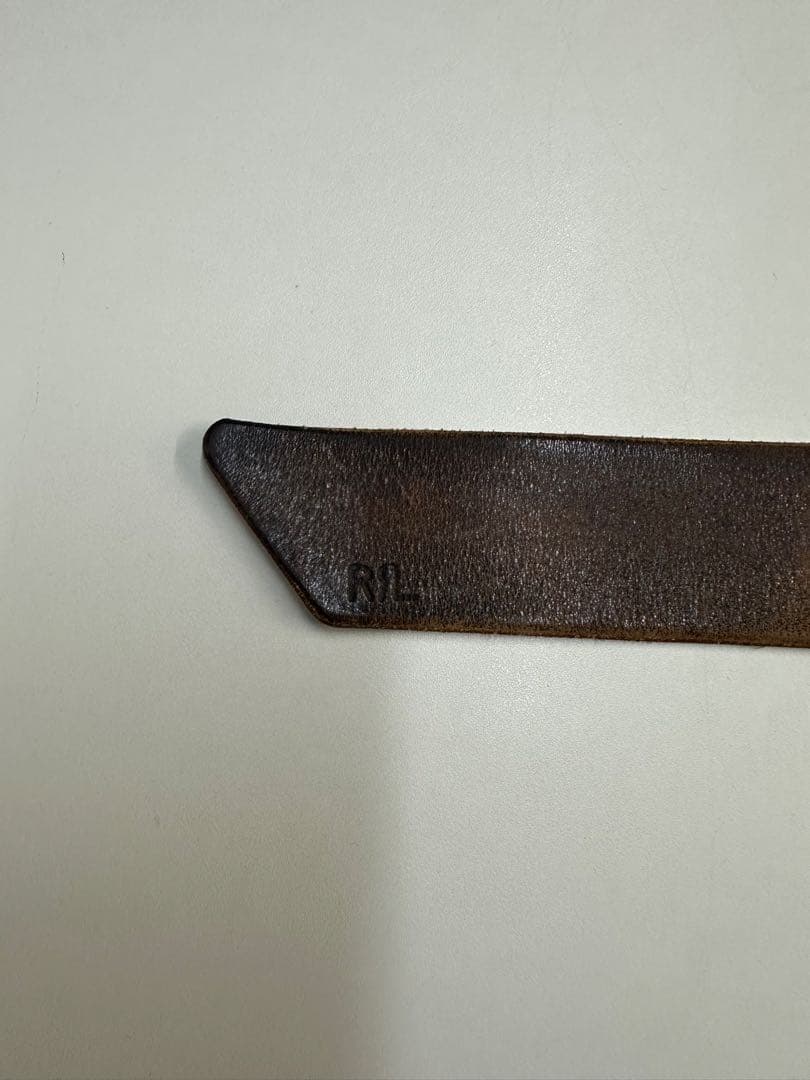 RRL ダブルアールエル　ブラウンレザーリングバックルベルト34